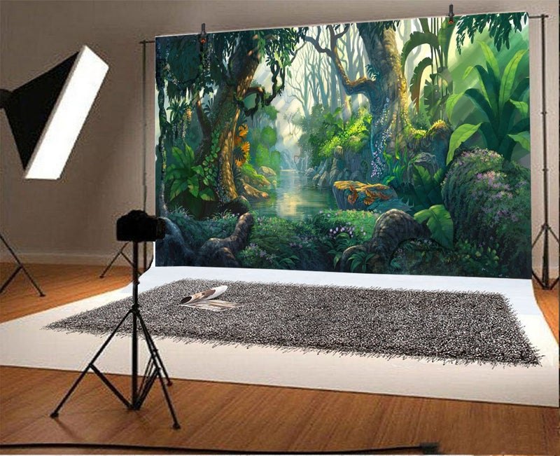 Yeele 9x6ft Fairy Tales Backdrop for Photography Fantasy Fairyland Tropical Virgin Forest Jungle Sunlight Flowers Background Kids Birthday Party Photo Booth Shoot Vinyl Studio Props - Image 2